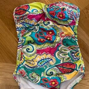 Anne Cole Twist front shirred one piece swimsuit